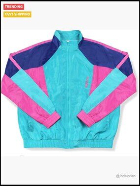 Polyester Windbreaker Jacket Retro 80s 90s Loose Fit